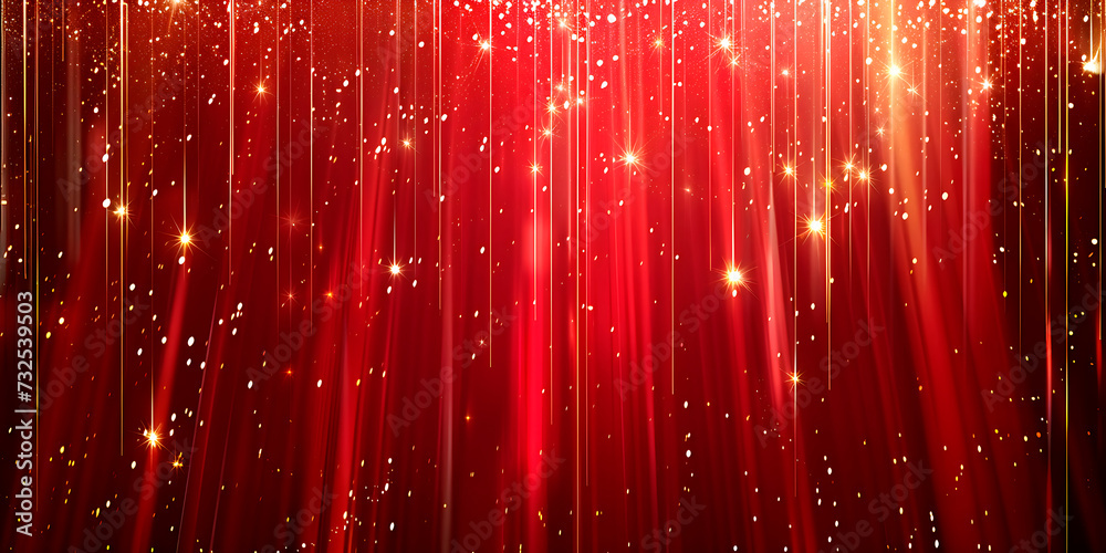 Wall mural glitter abstract background with sparkling golden particles and bokeh