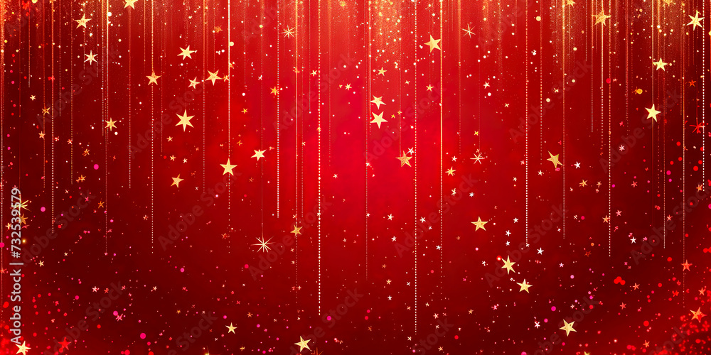 Poster glitter abstract background with sparkling golden particles and bokeh