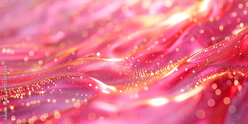 Wall mural glitter abstract background with sparkling golden particles and bokeh