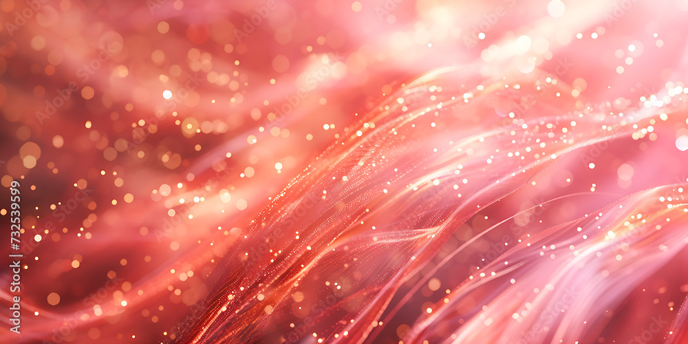 Wall mural glitter abstract background with sparkling golden particles and bokeh