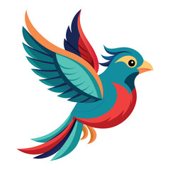 flying bird isolated on white