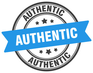 authentic stamp. authentic label on transparent background. round sign