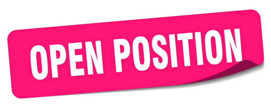 open position sticker. open position label