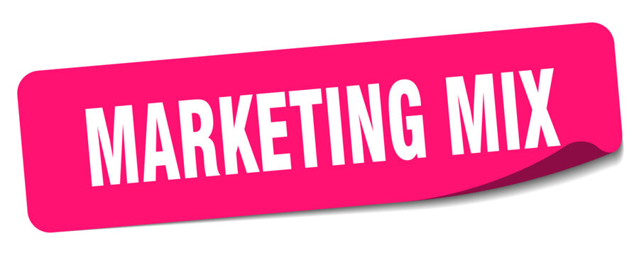 marketing mix sticker. marketing mix label