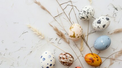 Obraz premium Pure Easter Delights: Minimalist Icons on White Backgrounds Celebrate Spring's Arrival