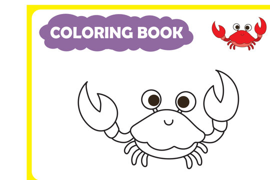 Coloring page for kids. Sea animals, vector image