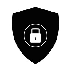 Obraz premium Lock Inside Shield | Shield Security with Lock Symbol in Different Styles | Shield Lock Filled Icons