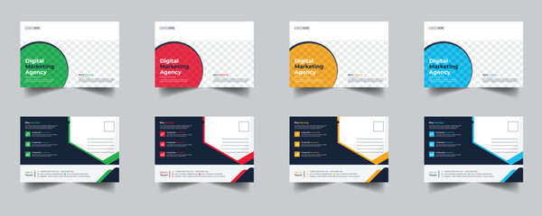 Modern Creative Corporate Post Card Template, Vector Template for Opening Invitation Editable, Professional Business Postcard Design, Event Card Design, Invitation Design, Direct Mail EDDM Template