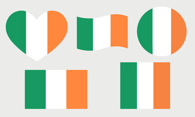 Ireland flag icon. Ireland nation element symbol design set vector ilustration.