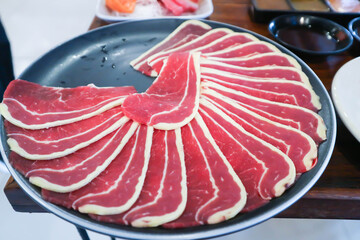 raw beef or sliced beef, beef for cook