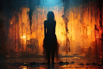 Abstract surreal image of person feeling nostalgia