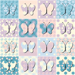 patchwork background with different patterns