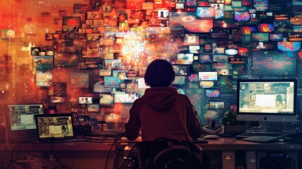 Obraz premium Social Media Sensation: Connecting the World