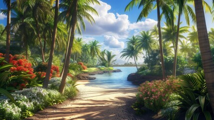 Obraz premium Paradise Found: Discovering Serenity in Nature's Embrace