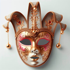 Venetian carnival mask on white background. 3d illustration