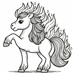 horse coloring page for kid to paint 4
