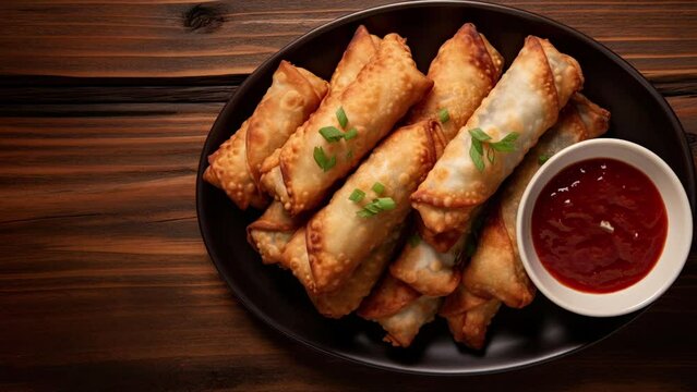 Plate of Egg Rolls