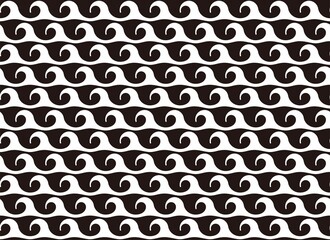 Vector Japanese Vintage Seamless Wave Pattern Horizontally Vertically Repeatable