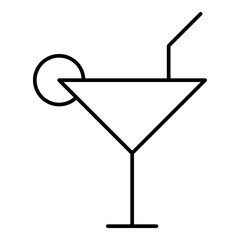 cocktail icon, line vector isolated on white background. simple and modern design.