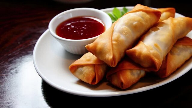 Plate of Egg Rolls