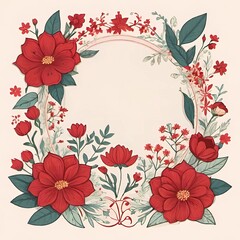 Eleganti composizioni floreali stilizzate con fiori rossi su sfondi variabili