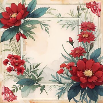Eleganti composizioni floreali stilizzate con fiori rossi su sfondi variabili