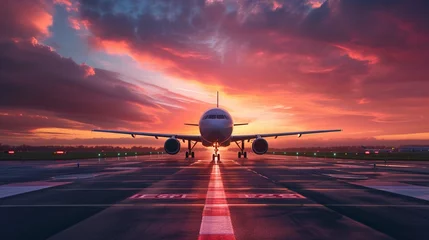 Zelfklevend Fotobehang Plane on the sunset. © Rabia Fatima