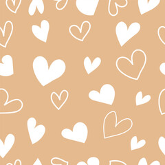 seamless pattern with hearts,Valentine Day Background, seamless pattern with Doodle  heart