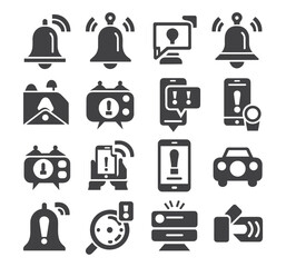 Notification bell icon set. Notice message. Alarm symbol.Incoming inbox message. New message notifications icons.