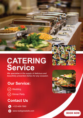 Red Catering service flyer