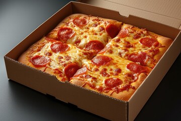 takeaway or delivery pizza box professional advertising food photography