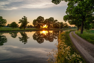 Göta Kanal Sweden during sunset
