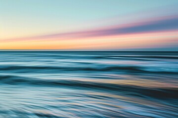 Long exposure of sea waves at sunset,  Long exposure photography of seascape - obrazy, fototapety, plakaty