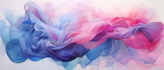 Ethereal Blue and Pink Smoke Waves