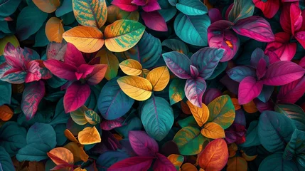 Foto op Plexiglas anti-reflex Colorful leaves background. © Rabia Fatima