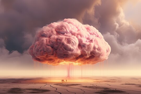  Surreal Abstract image of ADHD brain with having brain fog