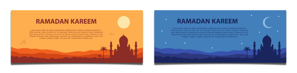 ramadan kareem - arabic panorama vector
