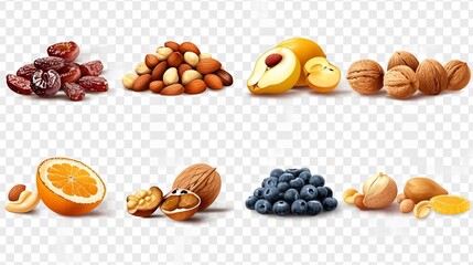 Collection of dry fruits