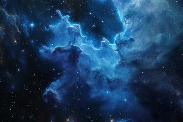 Night sky with stars and nebula - obrazy, fototapety, plakaty