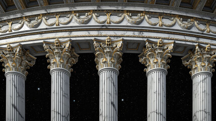 Obraz premium Ethereal Elegance: Gilded Archdome Against the Cosmos
