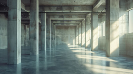 Factory Glow: Light Streaming Through Warehouse Windows