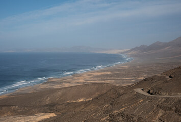 Paisaje: playa, arena y monta&ntilde;as. Playa del Cofete, Fuerteventura, Islas Canarias