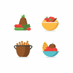 Set of Food on a white background 