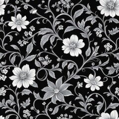 A black and white floral pattern 2