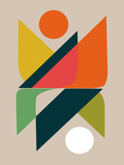 Beautiful Bauhaus style geometric vector designs for wallpaper and wall art