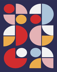 Beautiful geometric Bauhaus vector art for wall paper and background 