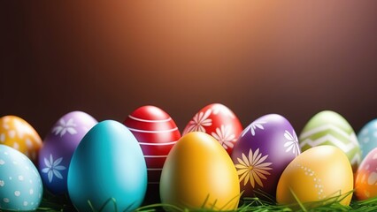 Happy Easter, colorful Easter eggs