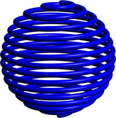 青のスパイラル球体_太