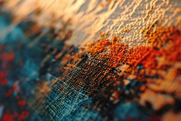 Papier Peint photo Lavable Photographie macro Abstract background of colored oil paint on canvas close-up macro