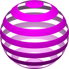 ピンクのストライプ球体_厚